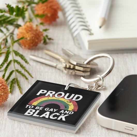 2025誇りを持った年ゲイ黒番プライド月 キーホルダー (正面右)