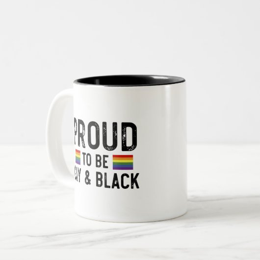2025誇りを持った年ゲイ黒番プライド月 ツートーンマグカップ (正面左)