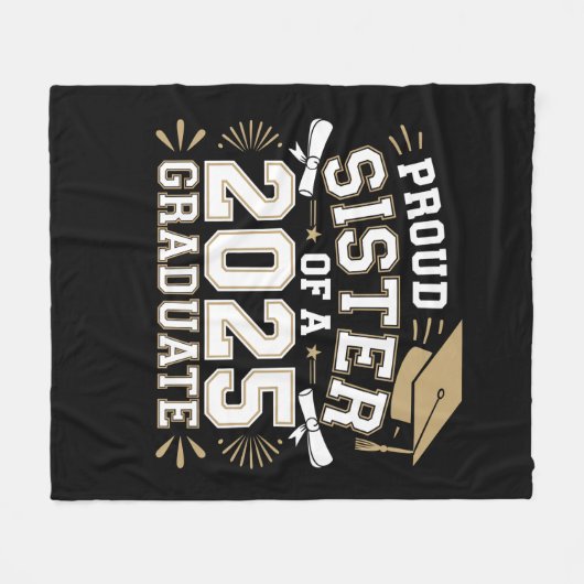 2025誇りを持った年卒中の姉妹 フリースブランケット (正面(横))