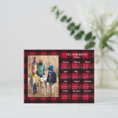 2025赤バッファロープレイド写真パーソナライズされたカレンダー シーズンポストカード (スタンド正面)