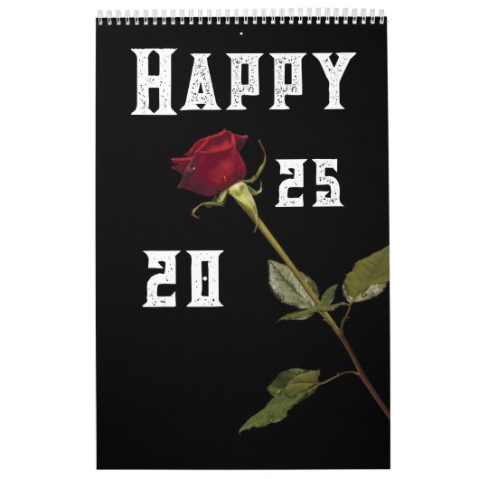 2025赤バラ暦 カレンダー (カバー)