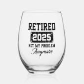 2025退職した年はもう私の問題ではない退職 ステムなしワイングラス (正面)