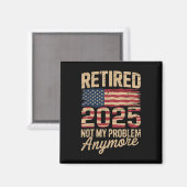 2025退職した年はアメリカ国旗Rで問題になった マグネット (正面/裏面)