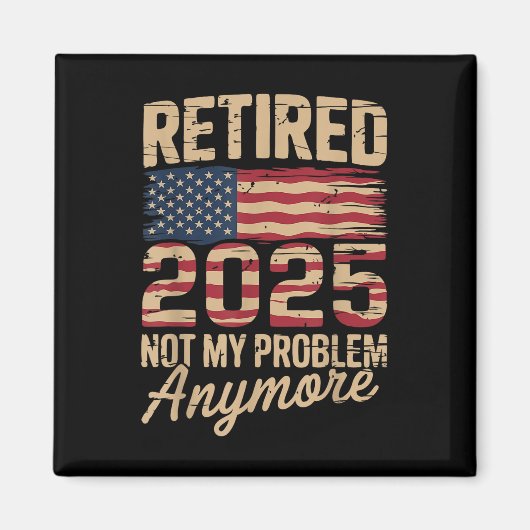 2025退職した年はアメリカ国旗Rで問題になった マグネット (正面)