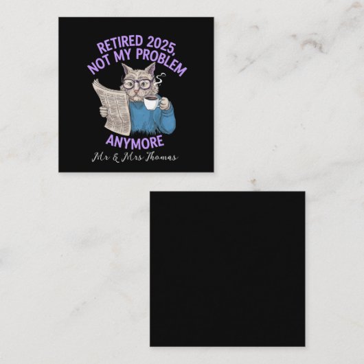 2025退職した:もう問題ではないおもしろい スクエア名刺 (正面/裏面)