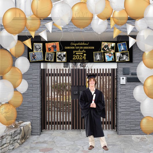 2025金ゴールドスケッチ10フォトコラージュ卒業パーティー 横断幕