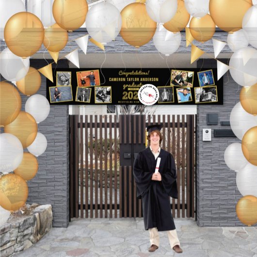 2025金ゴールドスケッチ10フォトコラージュ卒業パーティー 横断幕