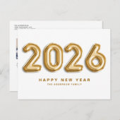 2025金箔マイラー風船ハッピーニューイヤー シーズンポストカード (正面/裏面)