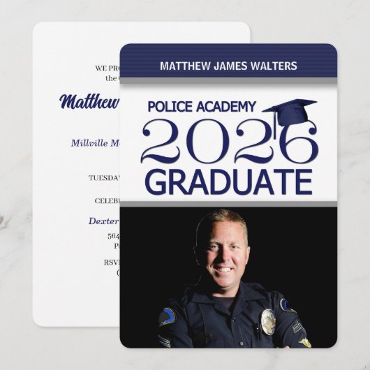 2025青写真警察学院卒業 招待状 (正面/裏面)