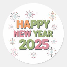 2025飾年初のステッカー ラウンドシール