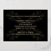 2025黒エレガント/金ゴールドクラス卒業フォーマル 箔招待状 (裏面)