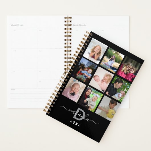 2025黒モダン自分の家族を作カスタム成 プランナー手帳 (ディスプレー)