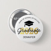 2025黒金ゴールド卒業ボタン 缶バッジ (正面&裏面)