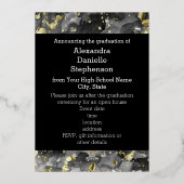 2025黒金ゴールド水彩画写真卒業 箔招待状 (裏面)