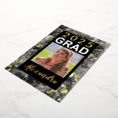 2025黒金ゴールド水彩画写真卒業 箔招待状 (回転した状態)