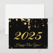 2025,あけましておめでとう！金星＆黒背景 シーズンカード (正面/裏面)