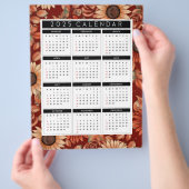 2025 のひまわり フライヤー カレンダー - 1 年の概要 (手)