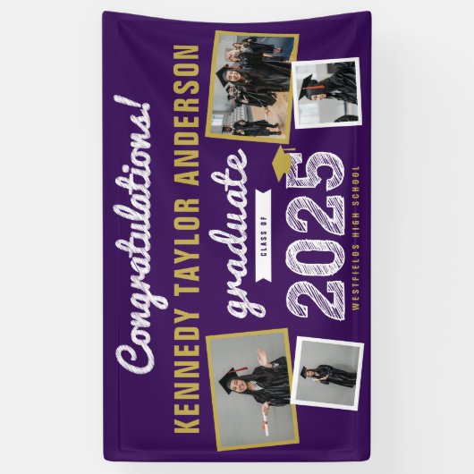 2025 はっきりした Sketch 4フォトおめでとう卒業パーティー 横断幕 (縦)