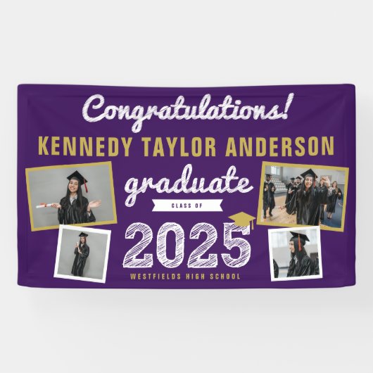 2025 はっきりした Sketch 4フォトおめでとう卒業パーティー 横断幕 (横)