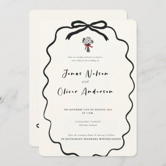 2025 ミニマル招待状 招待状 (正面/裏面)