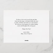 2025 モダンタイポグラフィはっきりしたブラックハッピーニューイヤー 箔シーズンカード (裏面)