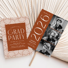 2025 モダン Rust 3写真卒業パーティー 招待状