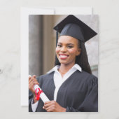 2025 ワインレッド ゴールド アゲート フォト 卒業式 招待状 (裏面)