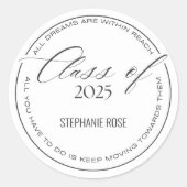 2025 卒業ステッカーと感謝の気持ちを表すギフト ラウンドシール (正面)