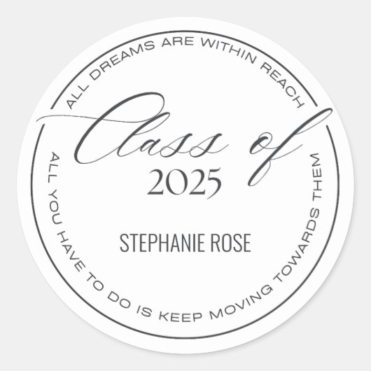 2025 卒業ステッカーと感謝の気持ちを表すギフト ラウンドシール (正面)