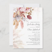 2025 卒業式 フォト パンパス グラス 卒業パーティー 招待状 (正面)