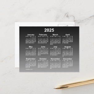2025 年のフェイデッドブラック ミニカレンダー by Janz ポストカード