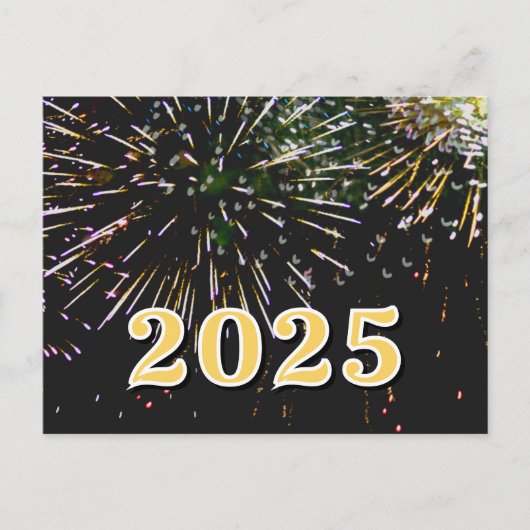 2025，新年おめでとう！ホリデーファイアワーククリスメリーム ポストカード (正面)