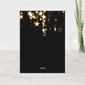 2025，新年おめでとう！金ゴールド星と黒背景 箔シーズンカード (裏面)