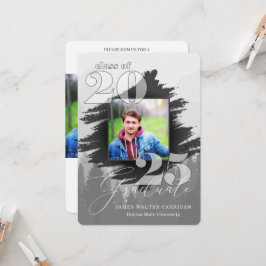 2025 男らし Greyscale 2写真卒業 招待状