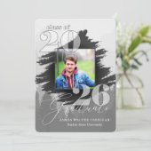 2025 男らし Greyscale 2写真卒業 招待状 (スタンド正面)