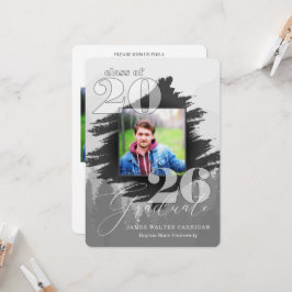 2025 男らし Greyscale 2写真卒業 招待状