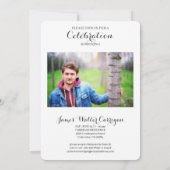 2025 男らし Greyscale 2写真卒業 招待状 (裏面)