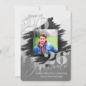 2025 男らし Greyscale 2写真卒業 招待状 (正面)