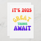 2025、素晴らしい出来事が待っています 前向きな思考 シーズンカード (正面/裏面)