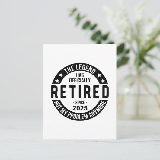 2025 退職したNot My Problem – 退職 ポストカード (スタンド正面)