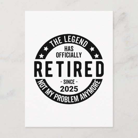 2025 退職したNot My Problem – 退職 ポストカード (正面)