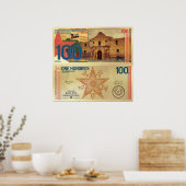 2025 100 Centigram Gold Aurum Texas The Alamo ポスター (キッチン)