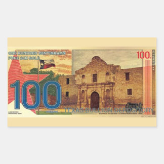 2025 100 Centigram Gold Aurum Texas The Alamo 長方形シール
