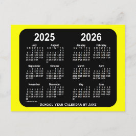 2025-2026イエローネオンスクールカレンダーby Janz ポストカード