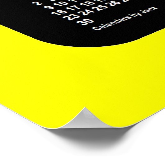 2025-2026イエローネオン学年カレンダーby Janz ポスター (角)