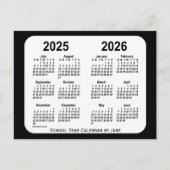 2025-2026ジャンスによる白黒の学校カレンダー ポストカード (正面)