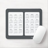 2025 - 2026基本的な白黒カレンダー マウスパッド (マウス)