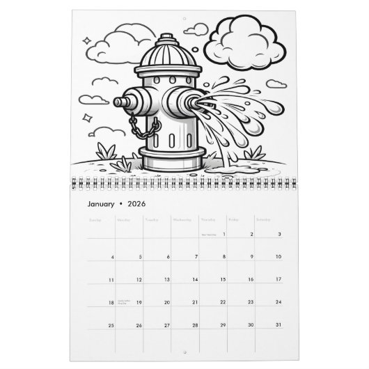 2025/2026年の勇敢な消防士の救助活動 カレンダー (1月 2026)