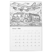 2025/2026年アクションカラー消防士 カレンダー (1月 2026)