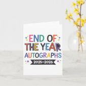 2025-2026年度の終わりのサイン　学校の最後の日 カード (黄色い花)